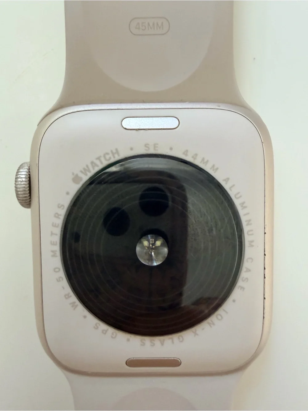 Apple SE light Griege Silicone Band m/l size) Smartwatch with Aluminum Case